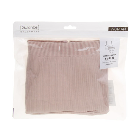 GALANTE Комплект:топ на широких лямках и трусы, р.46-48, 90%полиамид, 10%спандекс, бежевый, НБ25-18