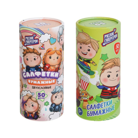 BY Русские Супергерои Салфетки 2 слоя, 50л, 13x18см