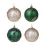 СНОУ БУМ Набор шаров 8 см, 4 шт, шампань, зеленый 26-162
