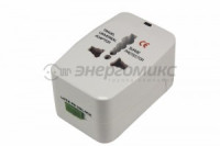 REXANT сет. вилка тревел-адаптер-переходник 6А (150стран USA,UK,EURO,NZ) инд. BL 11-1052