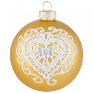 Шар "Сердце ажурное" SYBLQA-0523064, 8см (кратность16шт!)(цена за 1шт) Волшебная страна