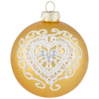 Шар "Сердце ажурное" SYBLQA-0523064, 8см (кратность16шт!)(цена за 1шт) Волшебная страна