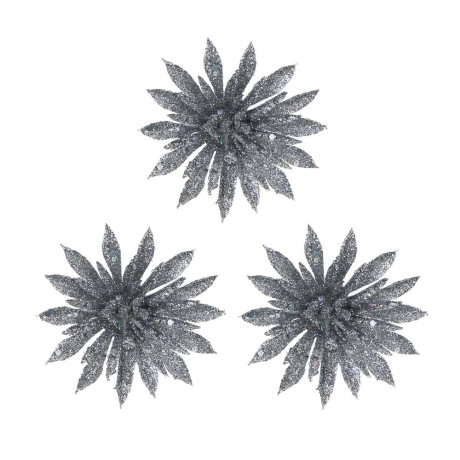 СНОУ БУМ Цветы на проволоке 8x8 см 3 шт