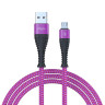 FORZA Кабель для зарядки Венеция Micro USB, 1м, 2А, тканевая оплётка, 3 цвета, пакет
