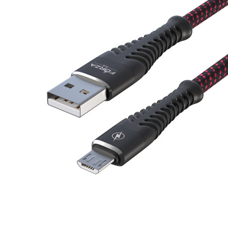 FORZA Кабель для зарядки Венеция Micro USB, 1м, 2А, тканевая оплётка, 3 цвета, пакет