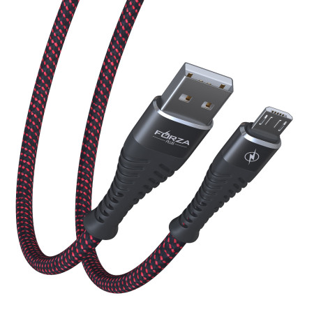 FORZA Кабель для зарядки Венеция Micro USB, 1м, 2А, тканевая оплётка, 3 цвета, пакет