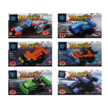 ИГРОЛЕНД Конструктор "Гонки", 13х4х7,5 см, ABS, 6 видов