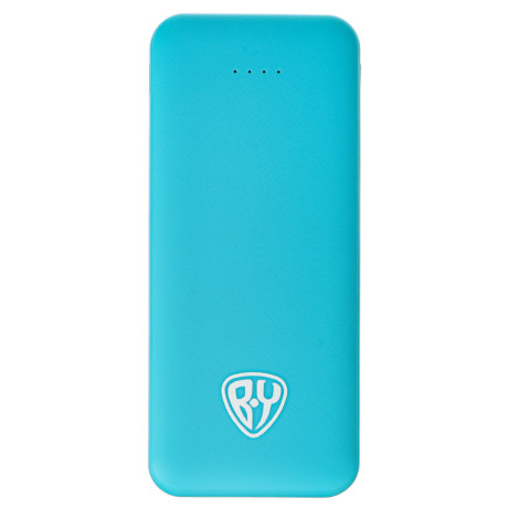 BY Аккумулятор мобильный, 5000 мАч, USB, 2А, прорезиненное покрытие, бирюзовый