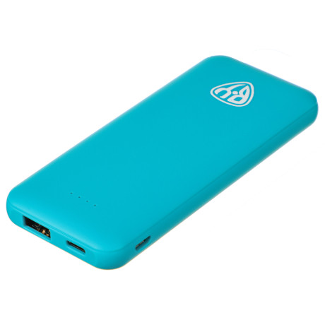 BY Аккумулятор мобильный, 5000 мАч, USB, 2А, прорезиненное покрытие, бирюзовый