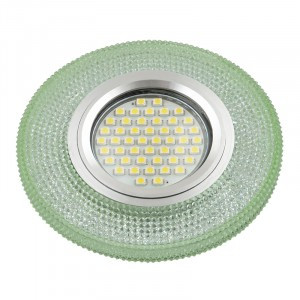 Fametto DLS-L142 GU5.3 св-к встр, Luciole стекло 95(65)x20 прозрачный/светло-зелен, подсветка LED3W