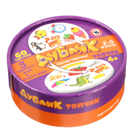 Дублик в круглой коробке "Топчик" 60 карточек