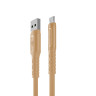 BY Кабель для зарядки Экстрим Micro USB, 1м, 3А, Быстрая зарядка QC3.0, ткань, золотистый