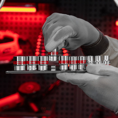 Набор торцевых головок 3/8", 6 гранные, CrV, 8-19мм, 10 штук Matrix