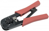 ITK клещи обжимные (кримпер) для RJ45, RJ12, RJ11 храп. механизм, ручки термопластрезина, оранж TM1-