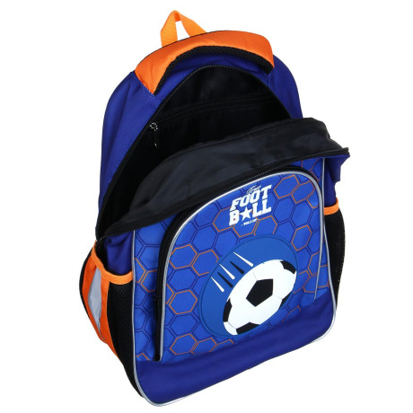 FLOMIK Рюкзак школьный 39х30х22см, "Футбол", 1 отд., 1 передний, 2 бок. карм., эрг.спинка, упл.лям.