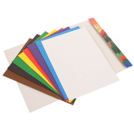 Картон цветной А4, 8 листов, 8 цветов, немел.,  в карт. папке