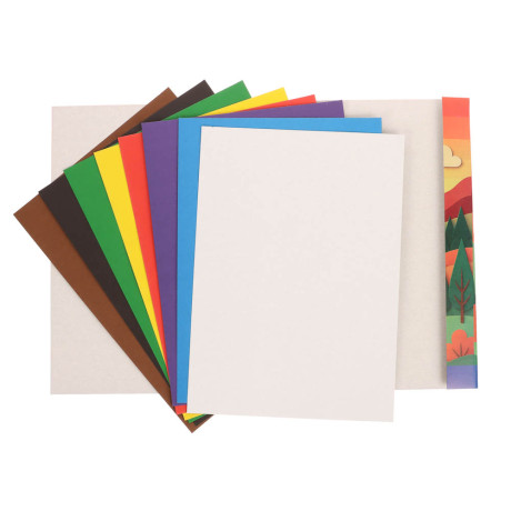 Картон цветной А4, 8 листов, 8 цветов, немел.,  в карт. папке