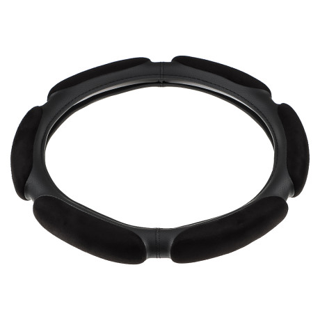 ЕРМАК Оплетка руля, спонж, 6 подушек, черный, разм. (M)