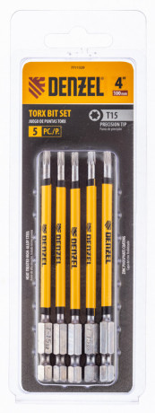 Бита T15x100 мм, 5 шт. Denzel