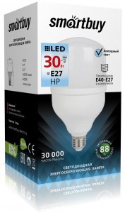 Smartbuy высокомощн. ЛОН E27 30W(2700lm) 6500K 6K SBL-HP-30-65K-E27