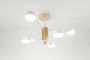 General Люстра 6GX53 50W 600х665 230V белый, мет/дер Элизиум без пульта IP20 662333