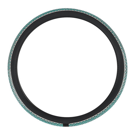 Ермак Оплетка руля, экокожа, кристаллы, голубой, размер M