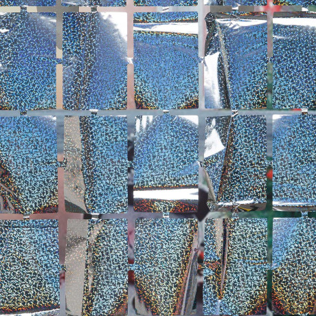 Занавес 9222-23-2 из фольги "Прямоугольник" 1*1,8м Серебро