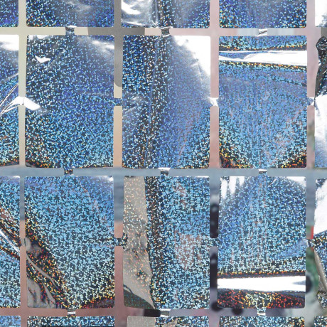 Занавес 9222-23-2 из фольги "Прямоугольник" 1*1,8м Серебро