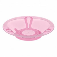 Тарелка детская глубокая на присоске 400мл полипропилен, эластомер розовый 431311905 Бытпласт