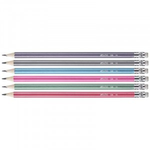 Карандаш чернографитный Attache Silk HB заточ.,с ласт. 391145