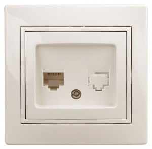 ЭРА Intro Plano роз. комп., СУ 1 мест. RJ45, сл.кость, 1-303-02, Б0027622