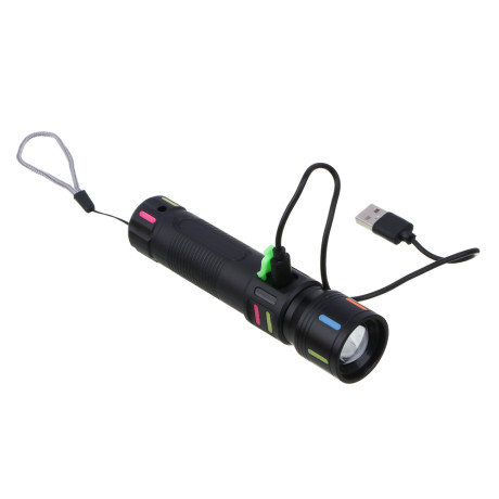 ЕРМАК Фонарь рабочий, LED,3 режима, 1200мАч, фокусировка,металл,пластик, 143х33 мм, Туре-С