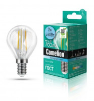 Camelion Шар G45 E14 7W(765lm) 4500K 4K филамент 77x45 LED7-G45-FL/845/E14 (10!)