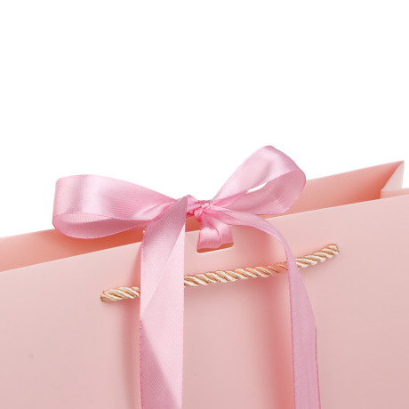 Пакет подарочный вскч бум., 210 гр, с лентой, L 32x26x11 см, 4 цвета