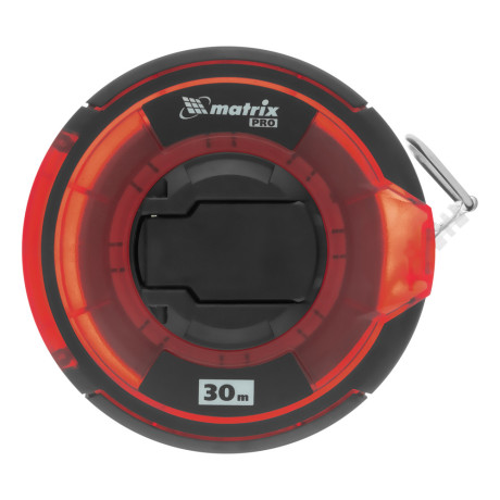 Рулетка геодезическая 30 м х 12,5 мм, закрытый корпус, стальная лента, односторонняя шкала, Pro Matrix
