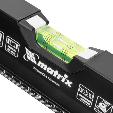 Уровень алюминиевый, усиленный, фрезерованный, 3 глазка, 400 мм Matrix