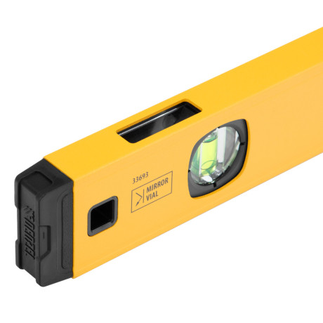 Уровень алюминиевый, магнит, фрезерованный, 3 глазка (1 зеркал.) 0,5 мм/м, 1000 мм Denzel