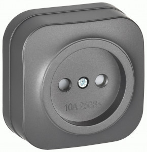 IEK GLORY роз. ОУ 1 мест. 10А (шторки) РСш20-2-ХСм сталь мат. ERH13-K46M-10