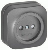 IEK GLORY роз. ОУ 1 мест. 10А (шторки) РСш20-2-ХСм сталь мат. ERH13-K46M-10