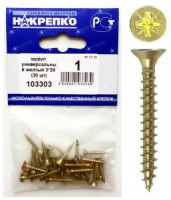 Шуруп универсальный желтый 3*20 (30 шт BL) НАКРЕПКО 103303