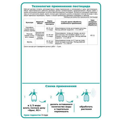 Средство защиты растений от сорняков Щелково Агрохим Бриг КС 15 мл