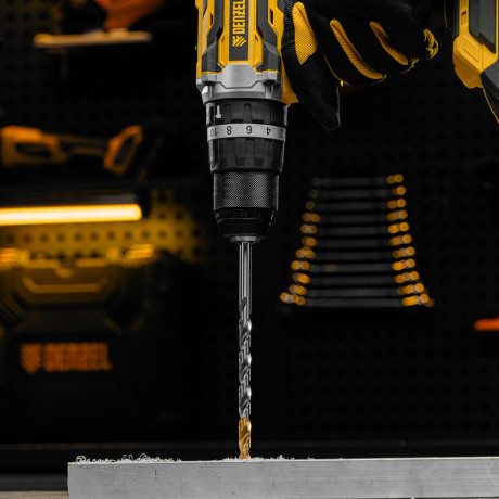 Сверло спиральное по металлу 8 х 165 мм, Р6М5, Golden Tip, удлиненное Denzel