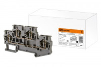 TDM Двухуровневый зажим клеммный безвинтовой (ДЗКБ) 4 мм2 40А серый (40!) SQ0822-0070