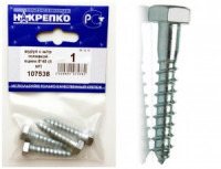 Шуруп с шестигранной головкой оцинкованный 8*40 (4шт BL) (цена за уп) НАКРЕПКО 107538