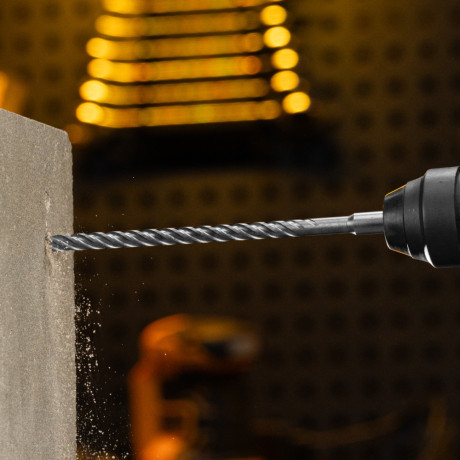 Бур по бетону, цельная крестовая пластина, 10x265 мм, SDS PLUS Denzel