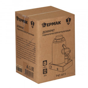 ЕРМАК Домкрат гидравлический бутылочный, 25 т, h подъема 255-485 мм