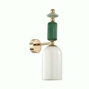 ODEON LIGHT 4861/1W CLASSIC ODL_EX21 золото/разноцв./керамика/стекл Бра E14 1x40W 403x108 CANDY