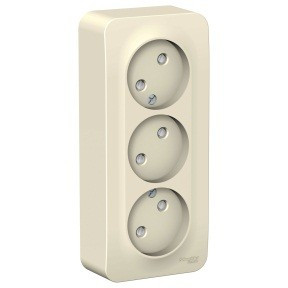 Systeme Electric BLANCA роз. ОУ 3 мест. 16А молоч. (пл.осн., штор., изол.пл.) BLNRA001312 (6!)