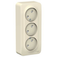 Systeme Electric BLANCA роз. ОУ 3 мест. 16А молоч. (пл.осн., штор., изол.пл.) BLNRA001312 (6!)