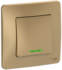 Systeme Electric BLANCA выкл. СУ 1 кл. 10А титан (пл.осн., инд.) BLNVS010114 (10!)